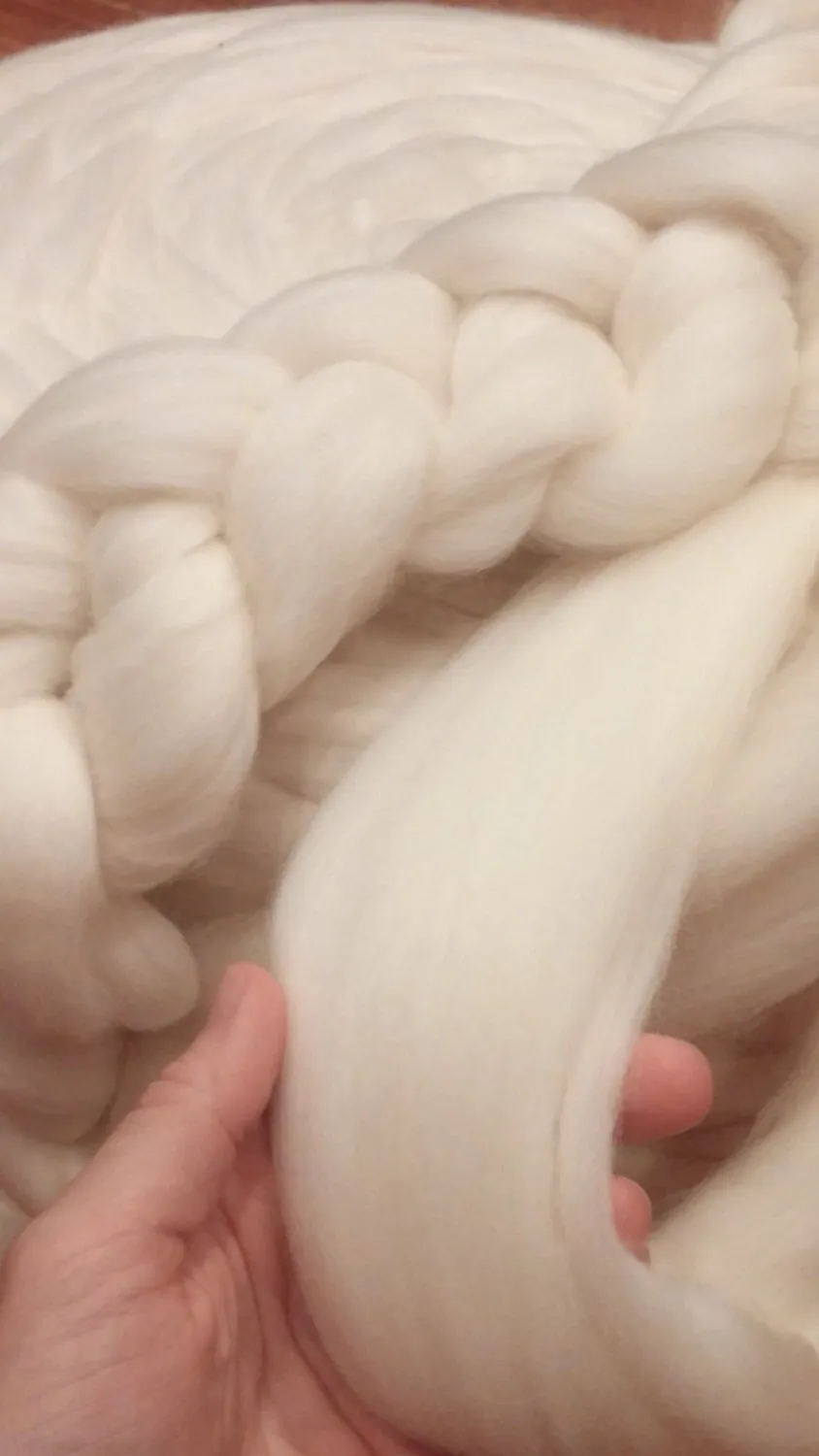 120 lbs Wool Roving  in 4 x 30 lb Rolls ,Wholesale White Wool Top Roving, Bulk Wool Roving, Bulk Yarn Roving, Wholesale Chunky Blanket Yarn