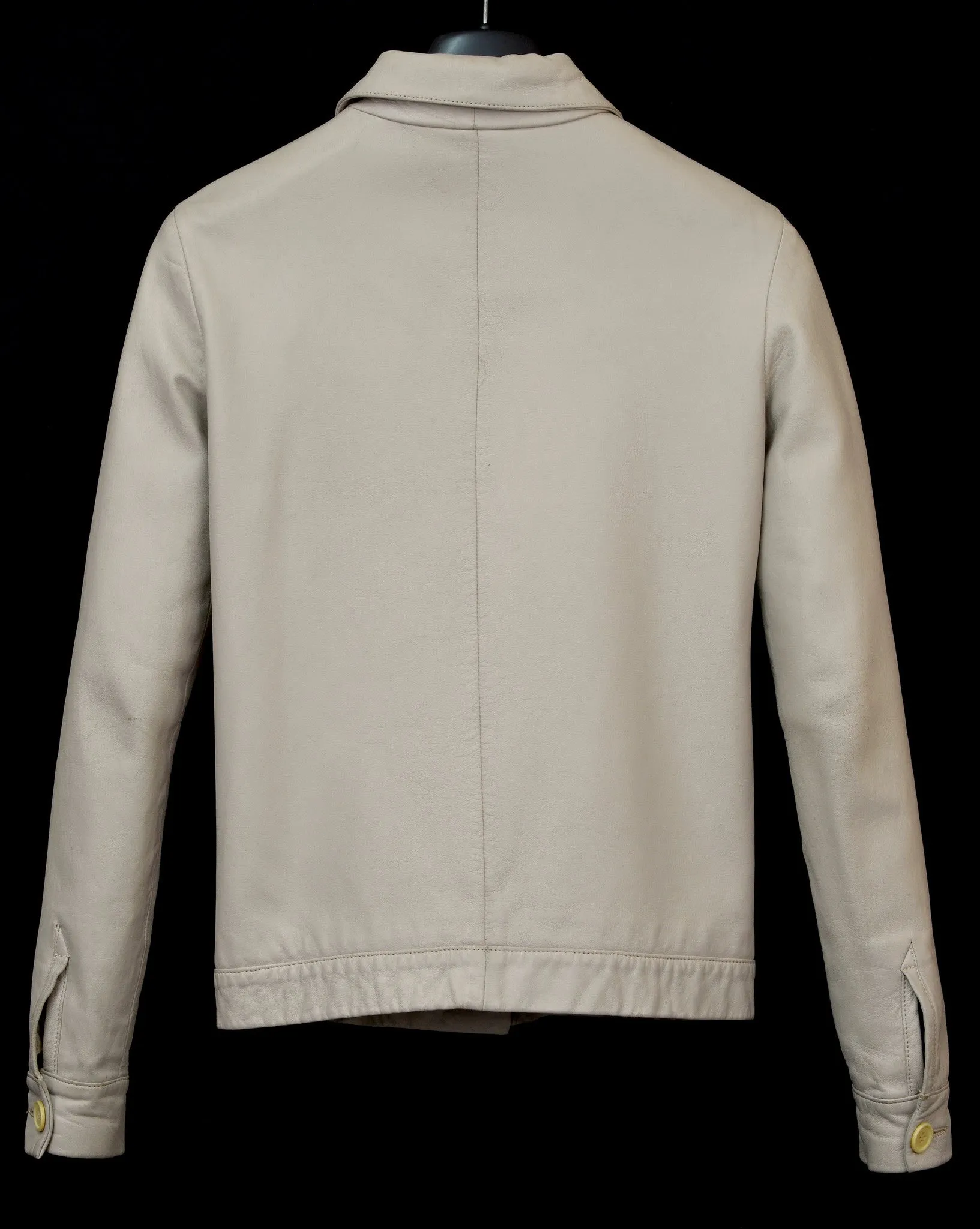 1997 Structured Calf Leather Simple Jacket