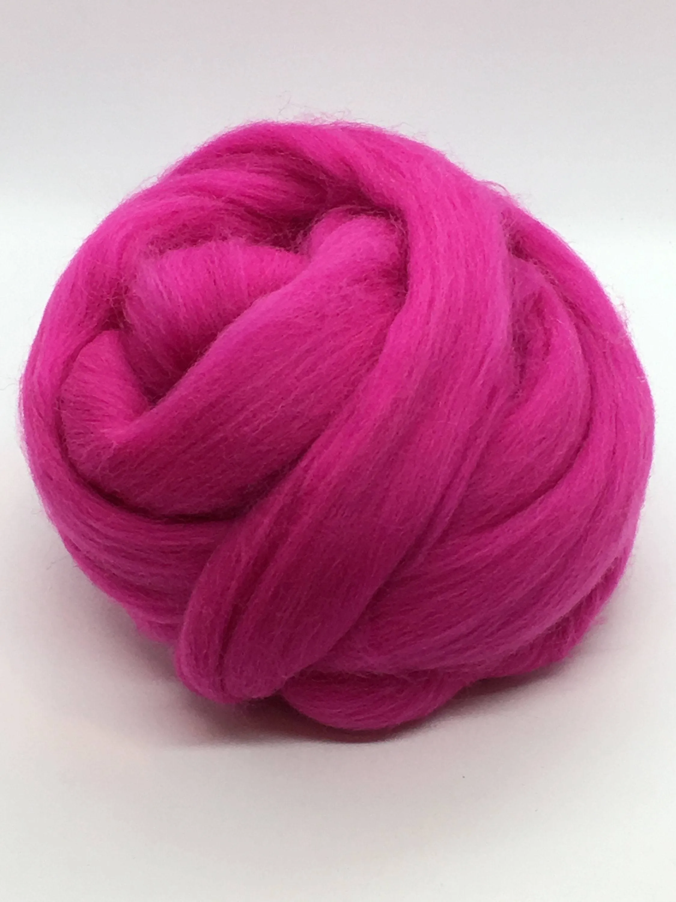 4 oz Hot Pink Merino Wool Top Roving Fiber, Wool for Spinning, wool for Felting , weaving wool, doll hair, Crafts USA -SALE! Shep's Wool