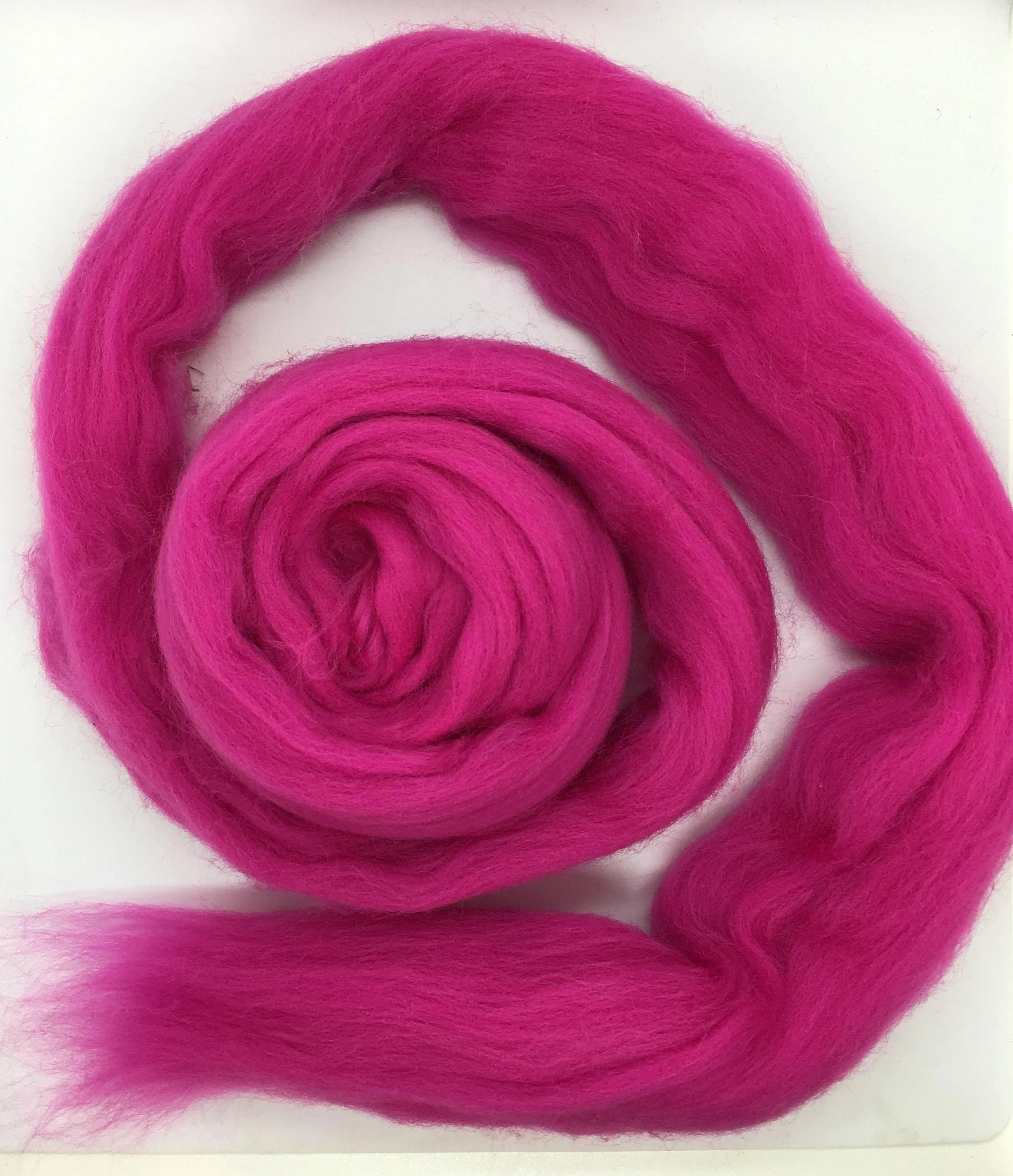 4 oz Hot Pink Merino Wool Top Roving Fiber, Wool for Spinning, wool for Felting , weaving wool, doll hair, Crafts USA -SALE! Shep's Wool