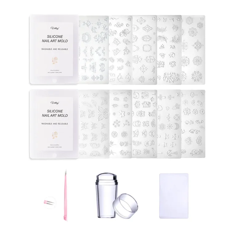 54pcs Nail Art Mold Full Set