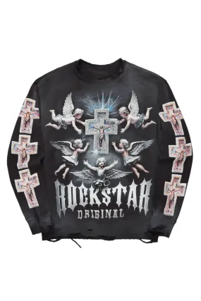 Adem Black Graphic Crewneck