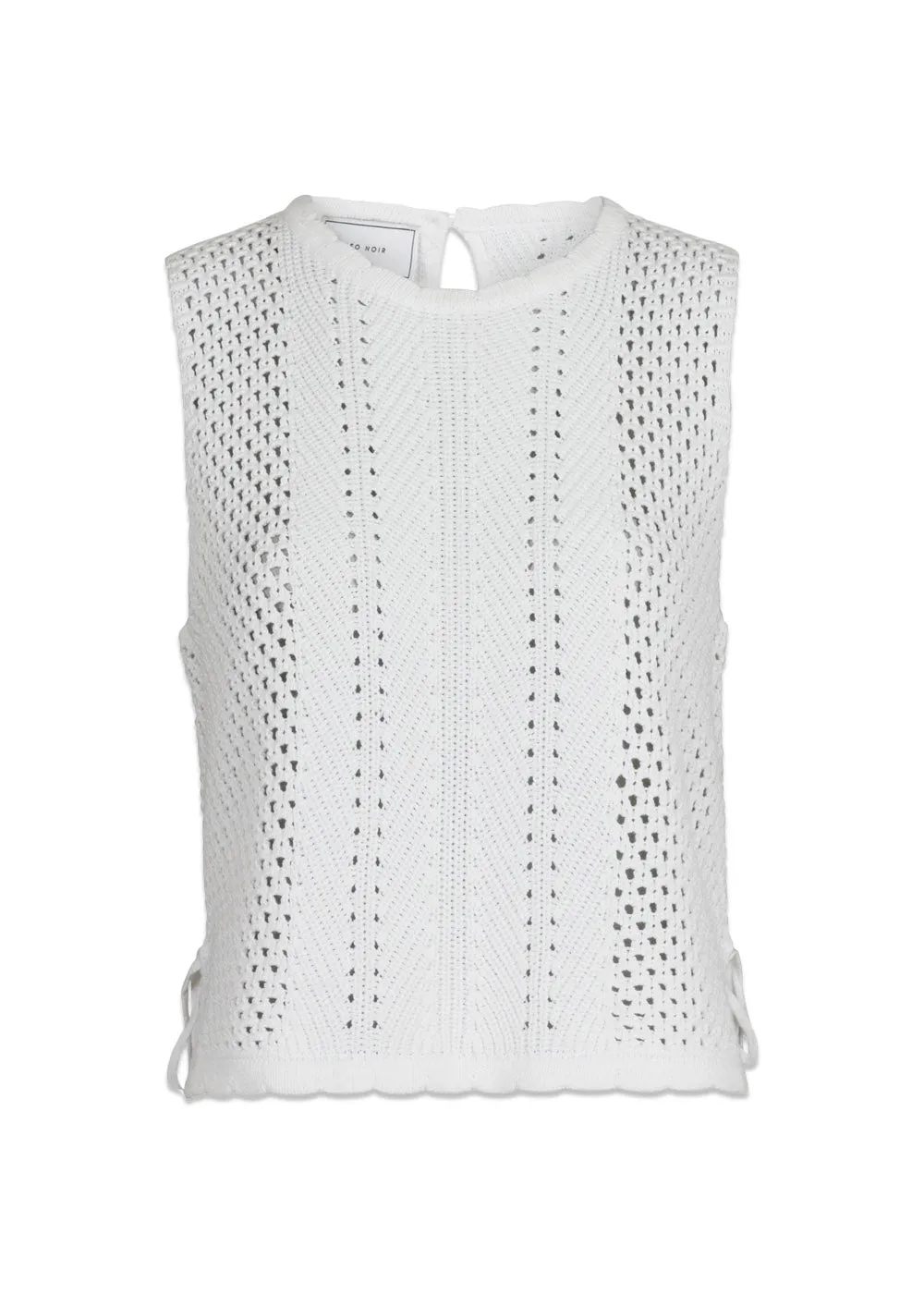 Aza Crochet Knit Top - Off White