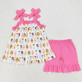 Baby Girls Clothes Straps Tunic Top Ruffle Shorts Sets GSSO1045