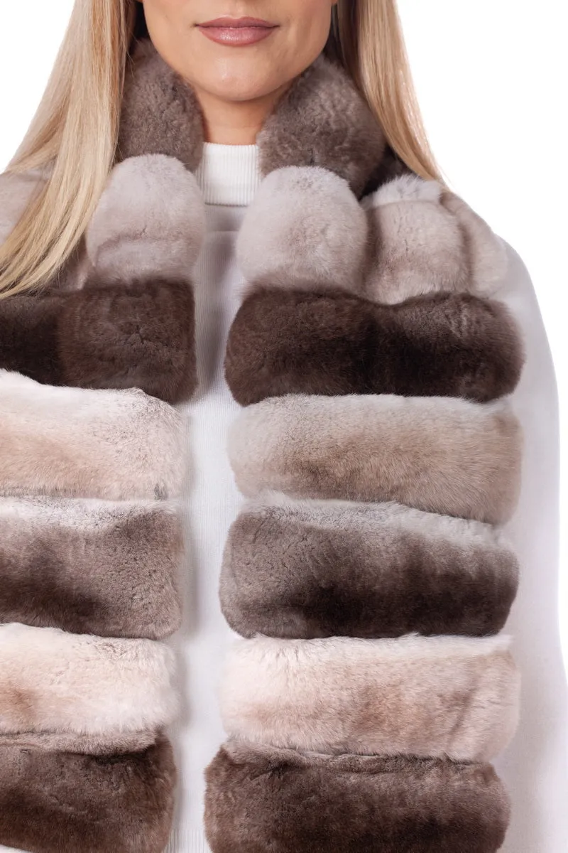 Beige Chinchilla Fur Stole