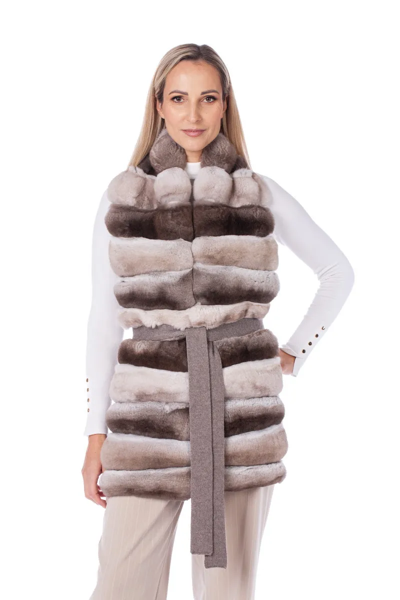 Beige Chinchilla Fur Stole