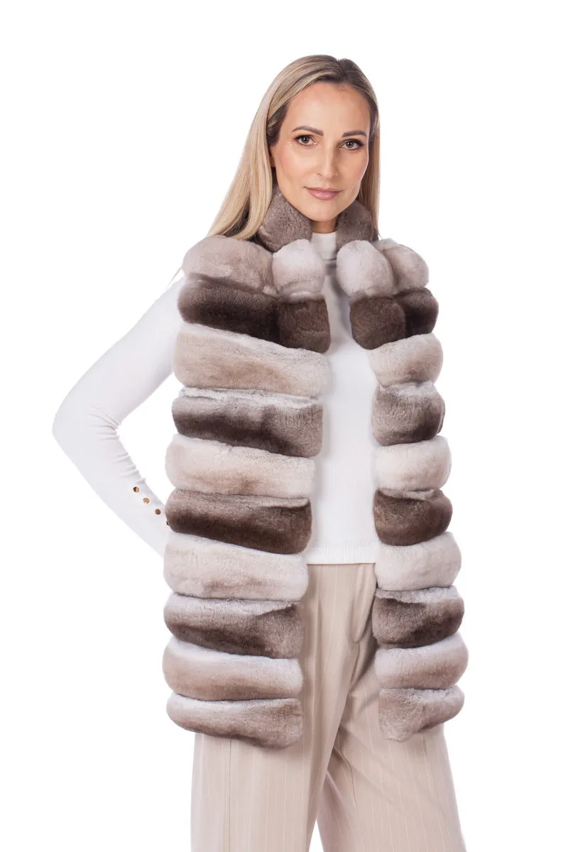 Beige Chinchilla Fur Stole
