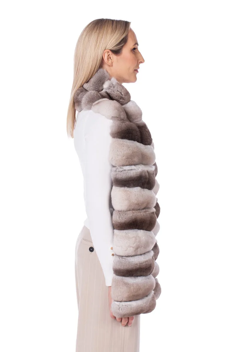 Beige Chinchilla Fur Stole