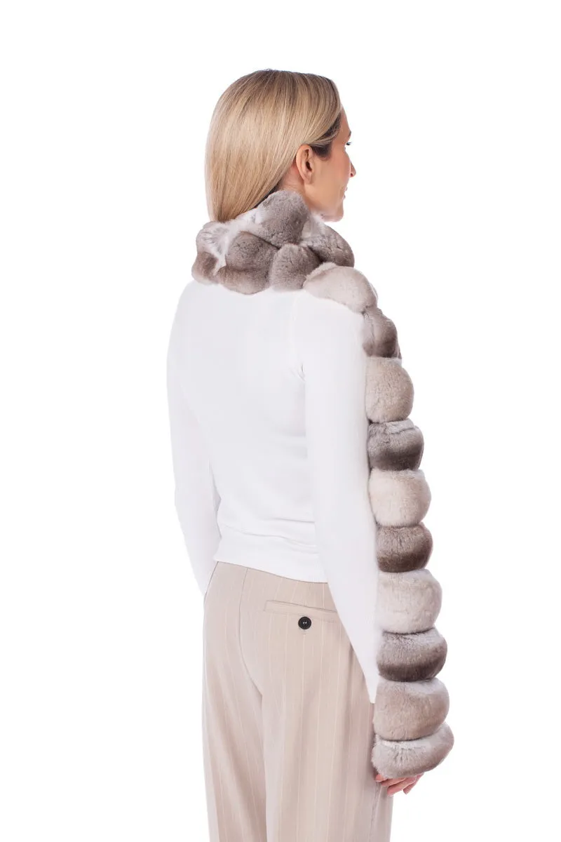 Beige Chinchilla Fur Stole