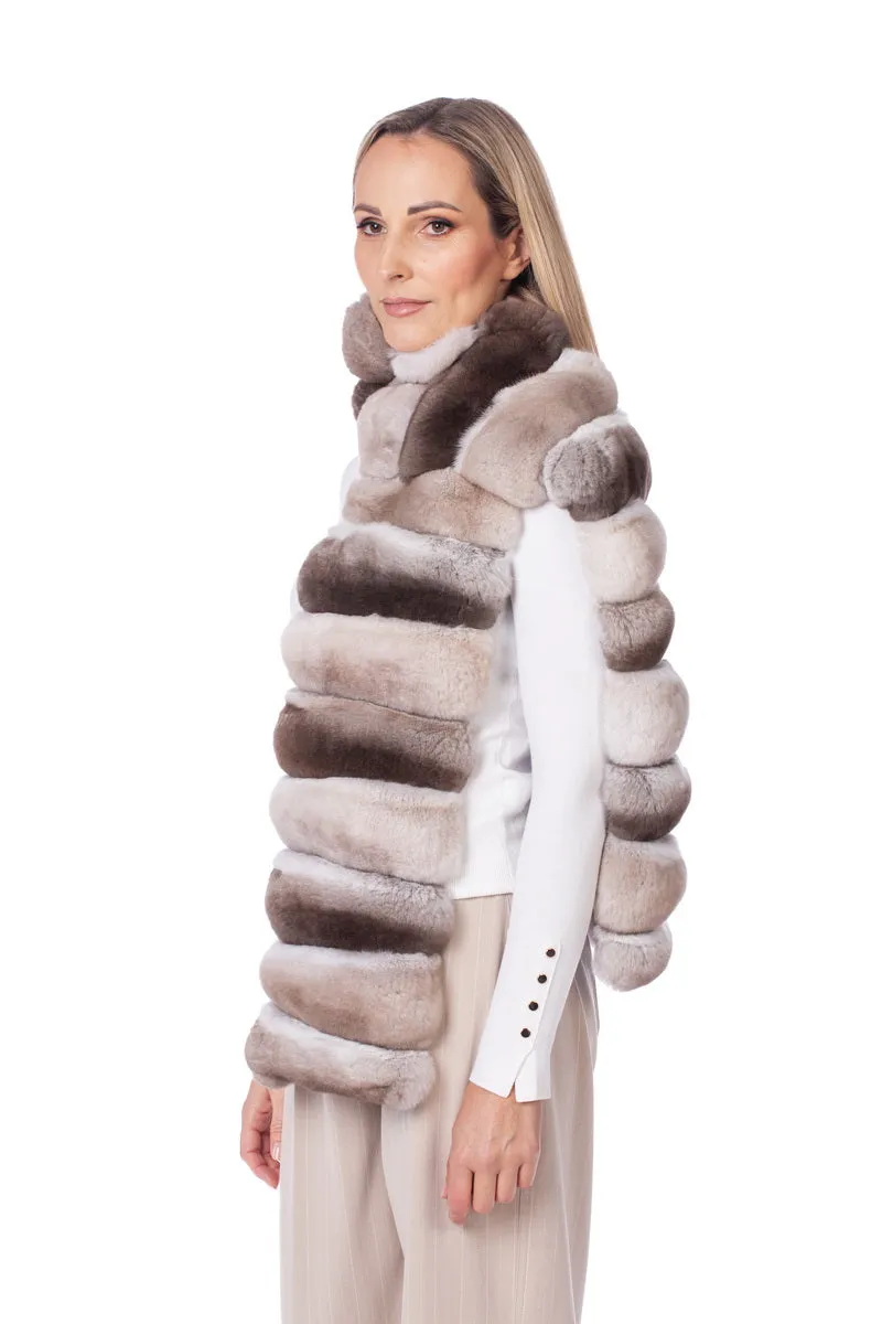 Beige Chinchilla Fur Stole