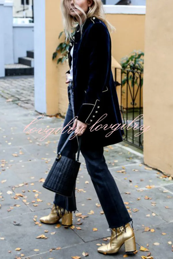 Bohemian Rhapsody Velvet Double Breasted Flap Coat