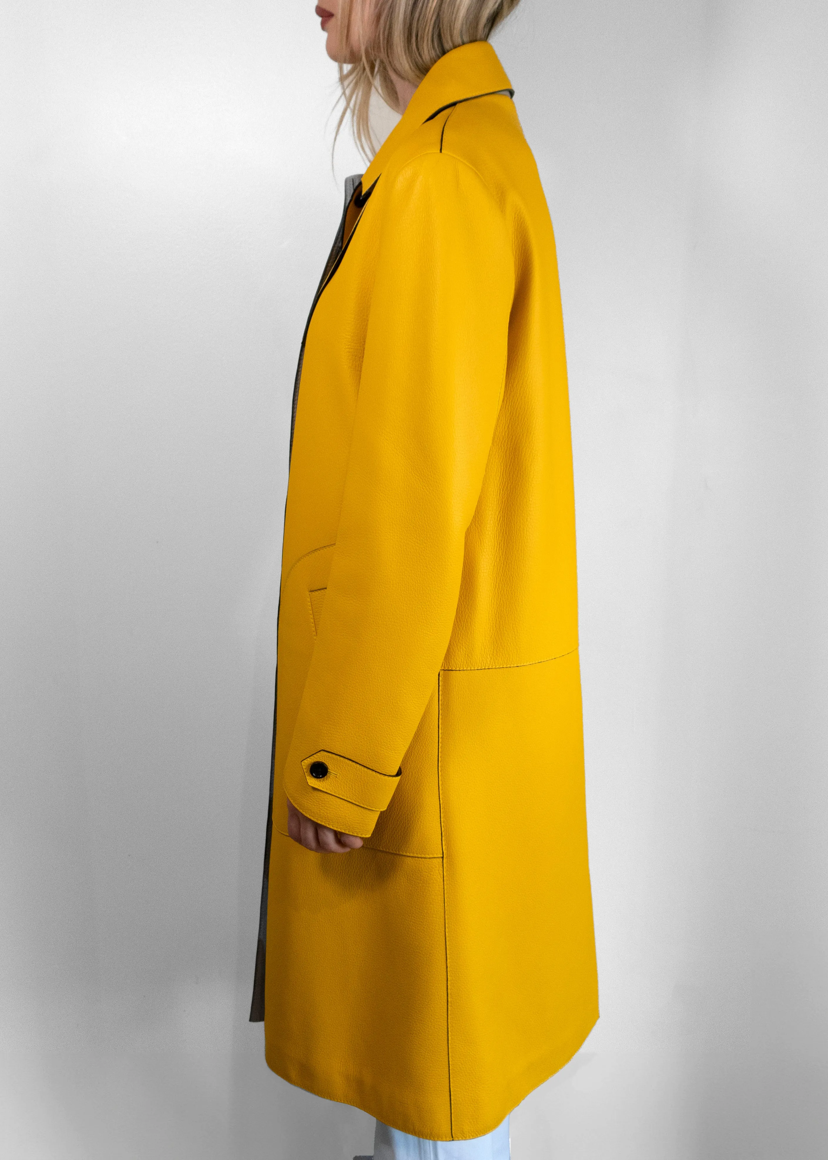 Bottega Veneta Deerskin Yellow Coat