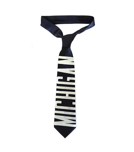 Bus Scroll Necktie: Michigan Avenue, Silk