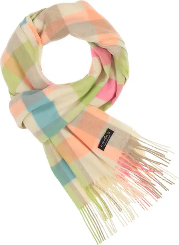 Check Plaid Cashmink Scarf-Marshmello