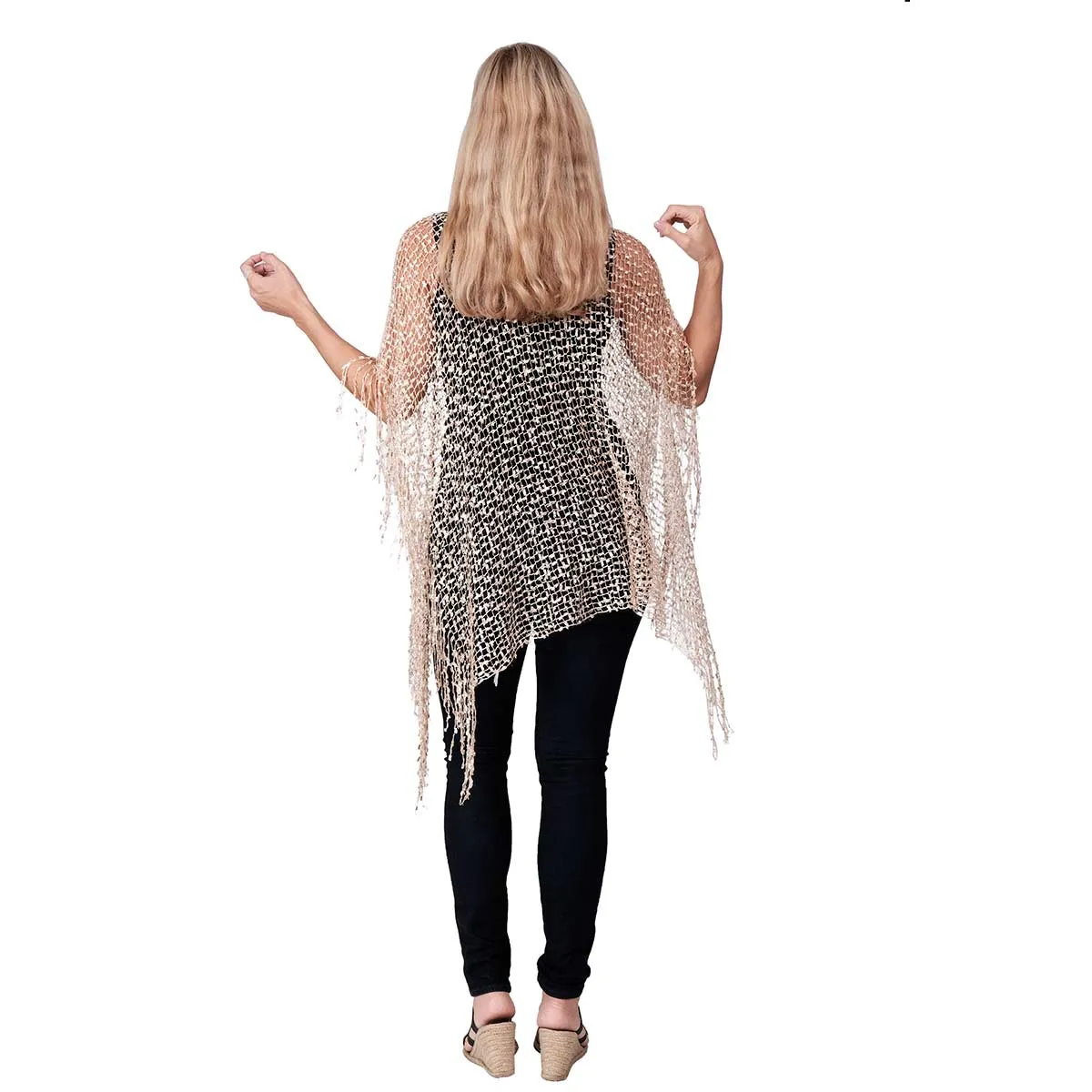 Confetti Viscose Fringe Poncho