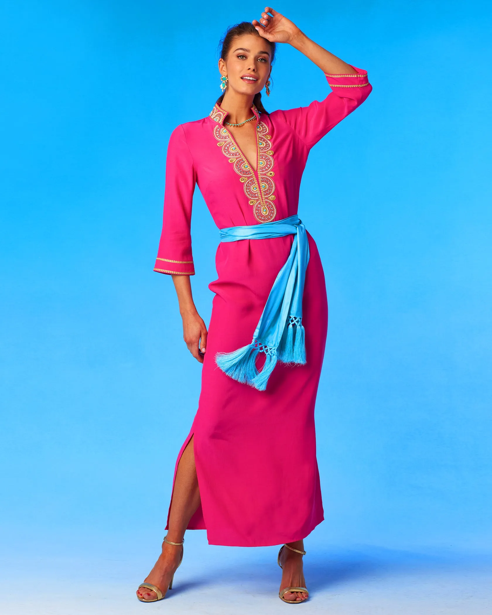 Cosima Sash Belt in Bermuda Turquoise