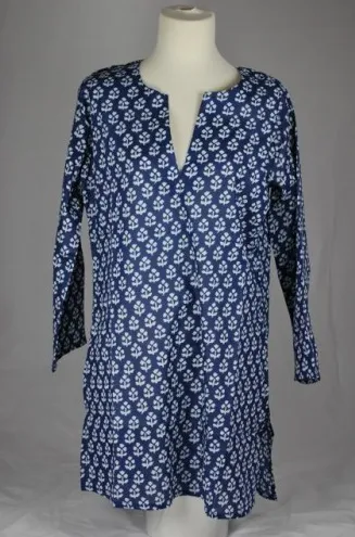 Cotton Tunic Top Navy Blue