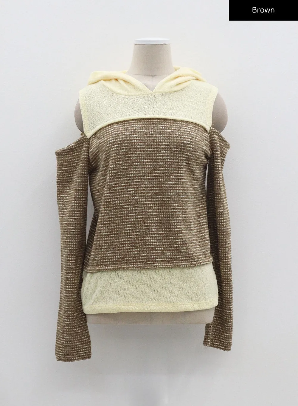 Cut Out Knit Hoodie BA310