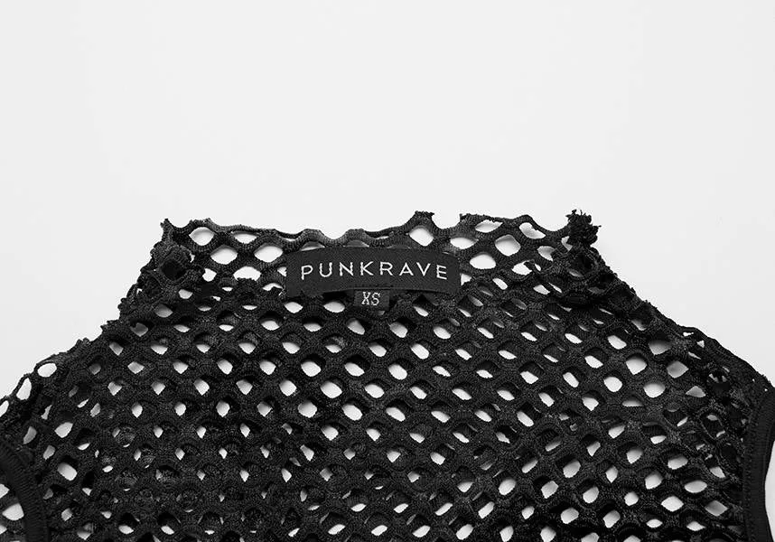 Dionisia Fishnet [Black] | COLD SHOULDER TOP