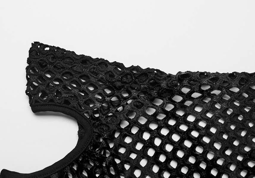 Dionisia Fishnet [Black] | COLD SHOULDER TOP