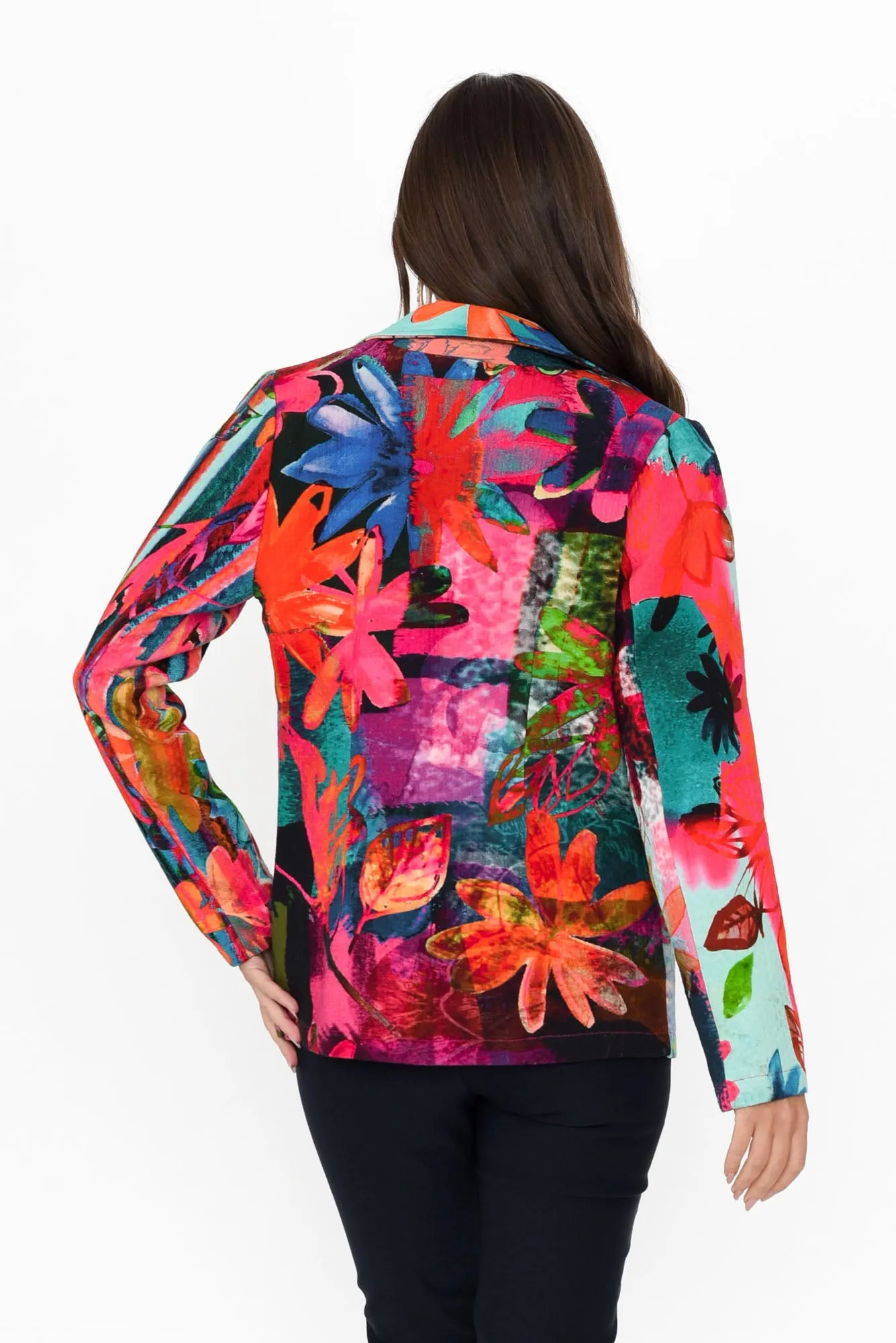 Dunstan Pink Flower Cotton Blazer