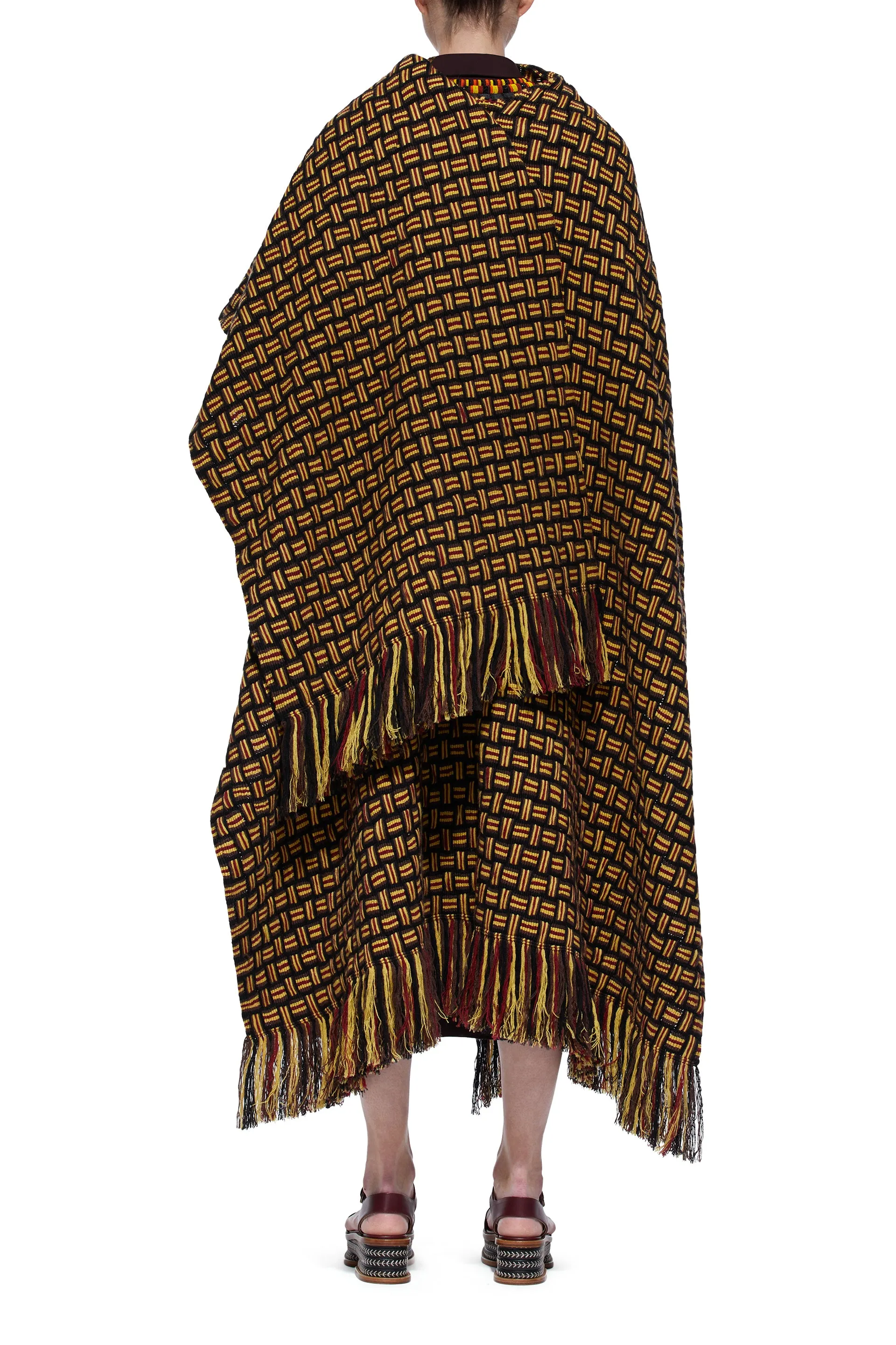 Gasly Rhuana Knit Poncho in Multi Wool