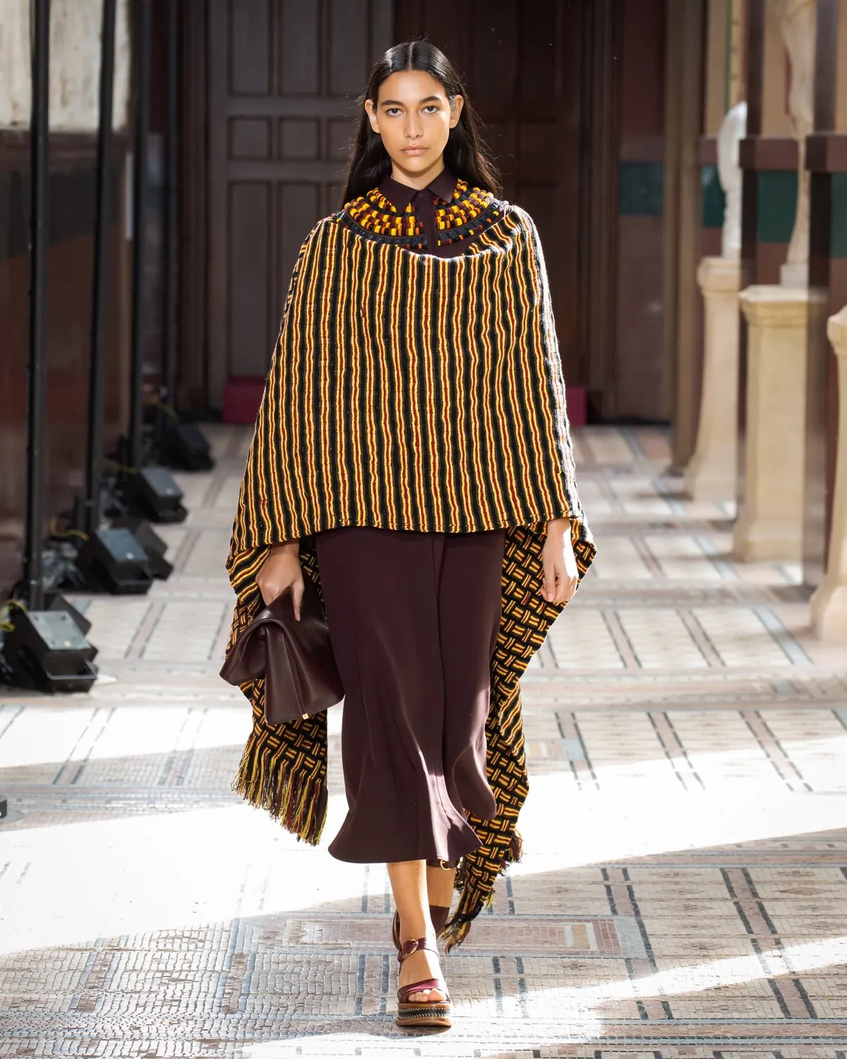 Gasly Rhuana Knit Poncho in Multi Wool