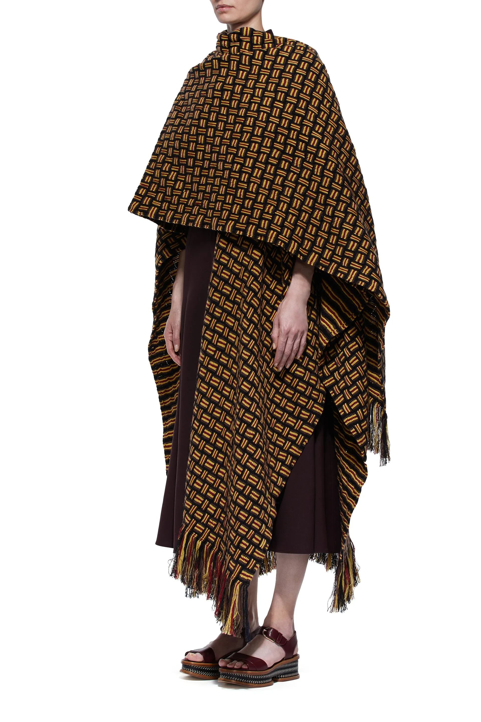 Gasly Rhuana Knit Poncho in Multi Wool