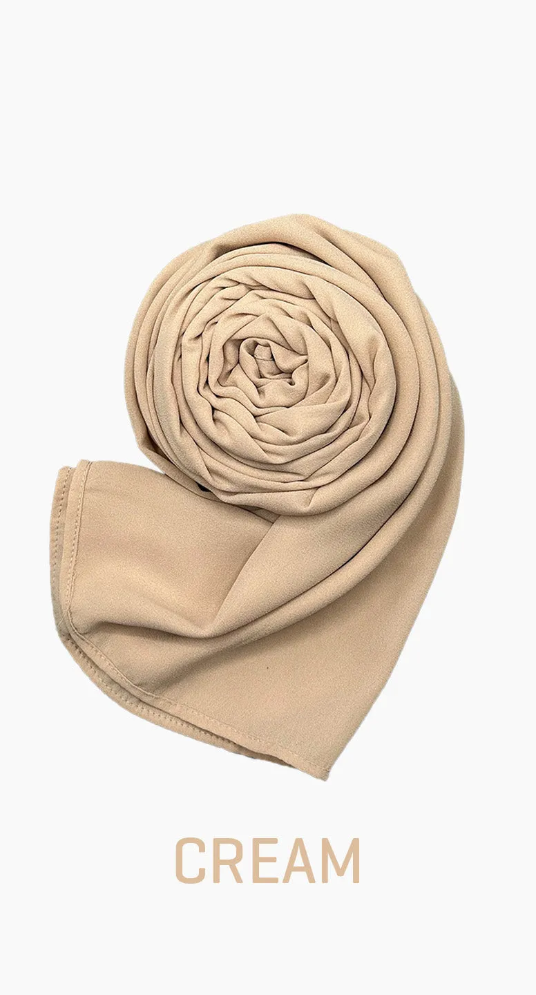 Georgette Long Lightweight Scarf - amiiraa