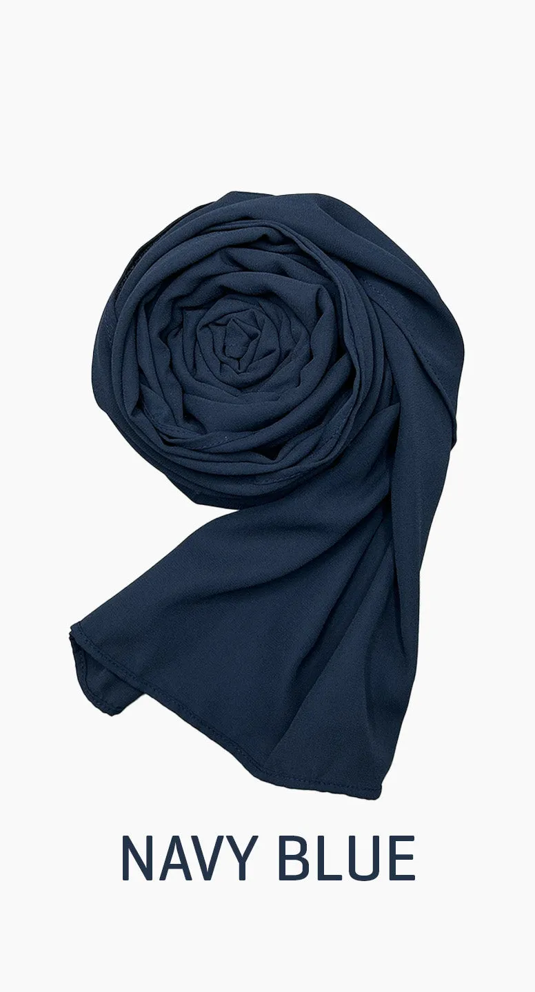 Georgette Long Lightweight Scarf - amiiraa