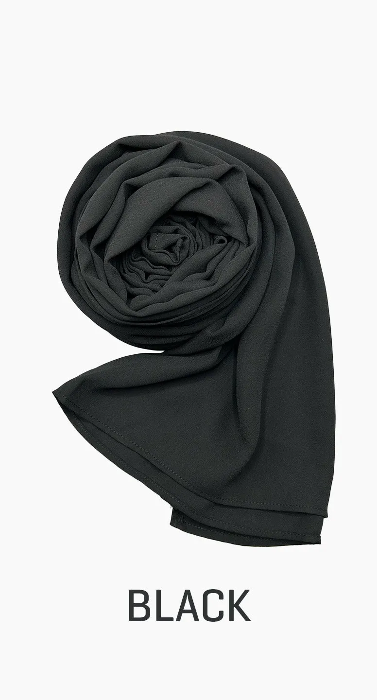 Georgette Long Lightweight Scarf - amiiraa