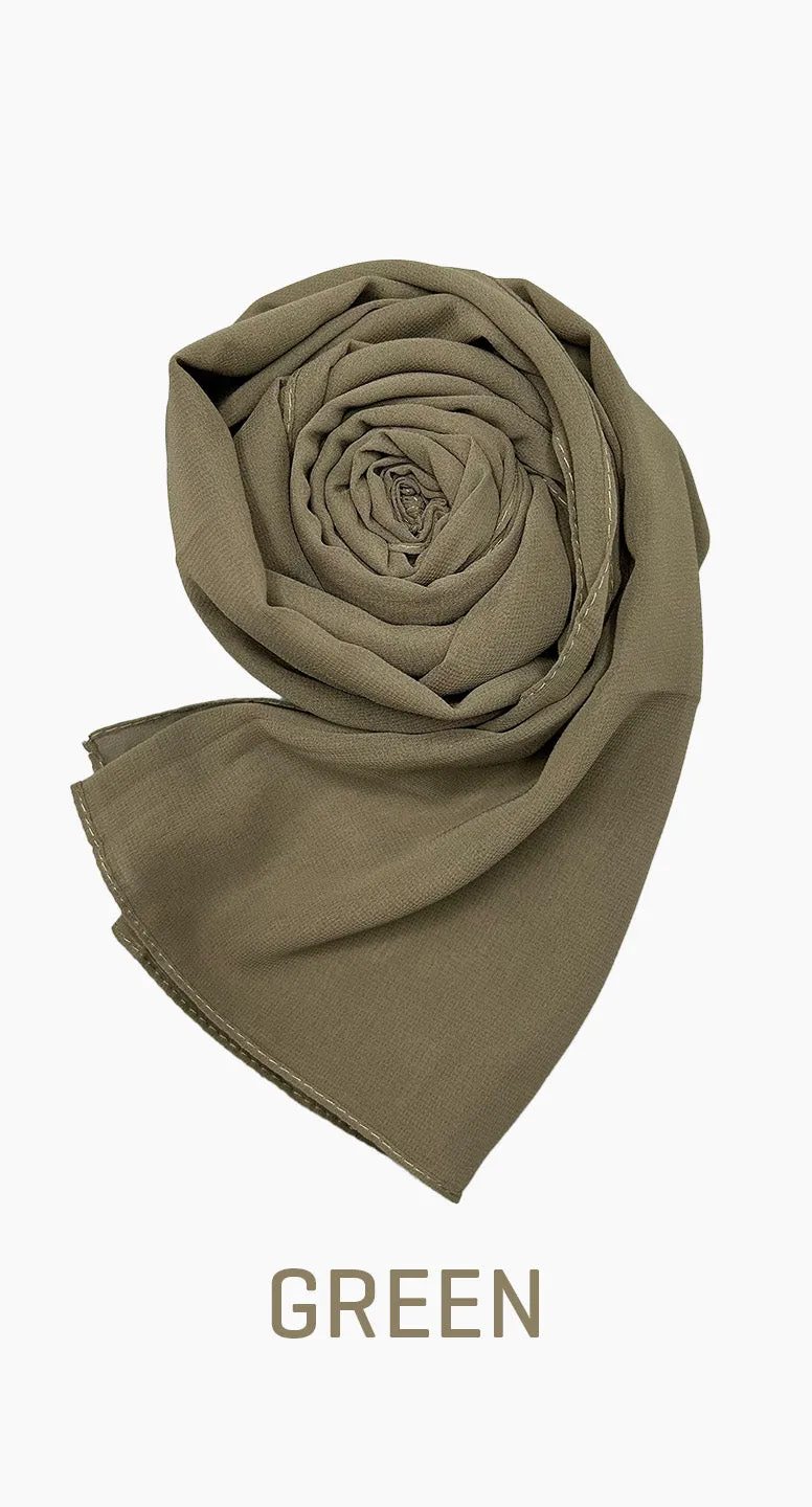 Georgette Long Lightweight Scarf - amiiraa
