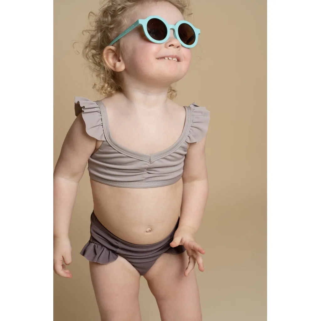 High Waist Bikini | UPF 50  Swimsuit Recycled - Creamy White   Fog
