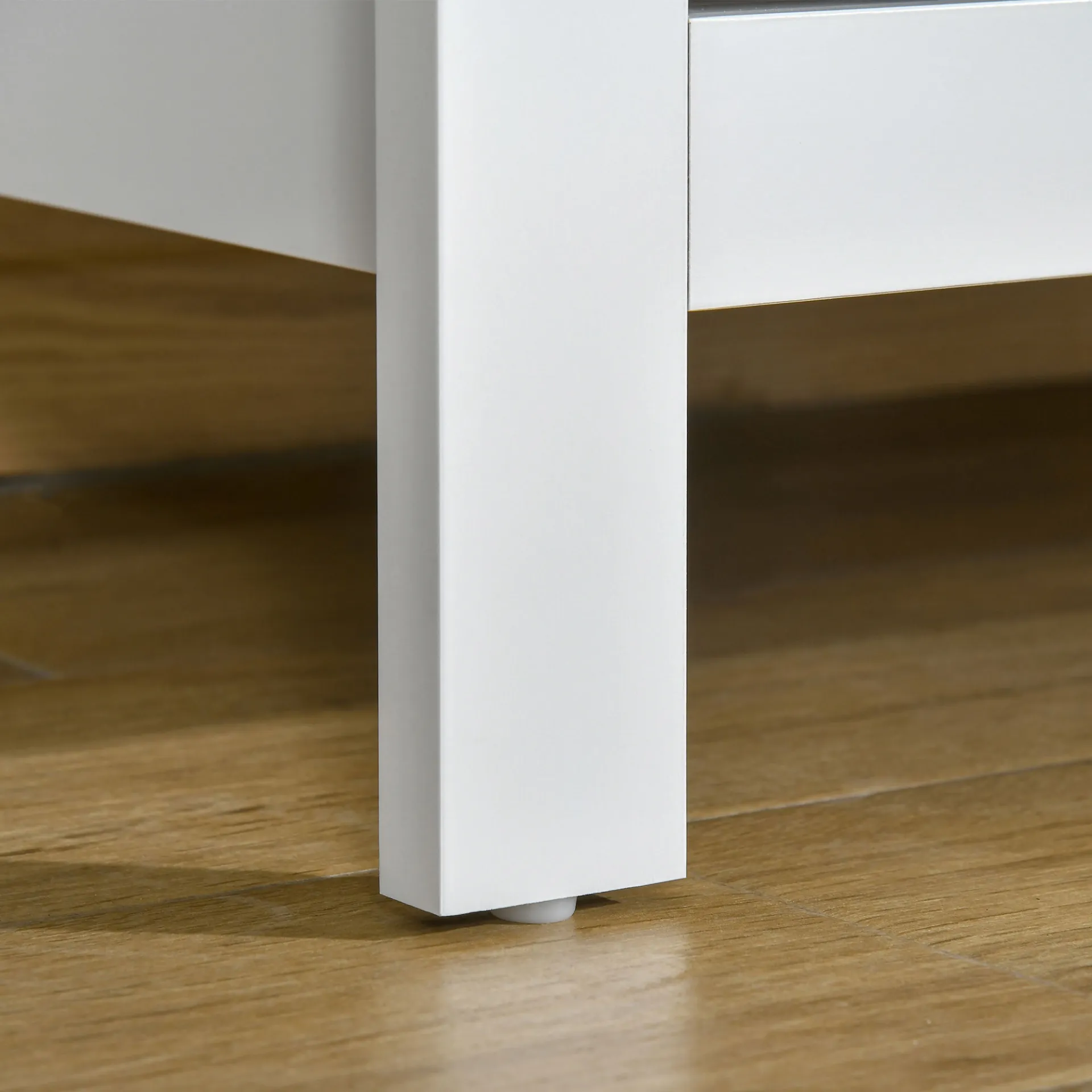 HOMCOM Modern 5 Drawer Chest of Drawers - White Storage Cabinet with Metal Handles - Bedroom Furniture