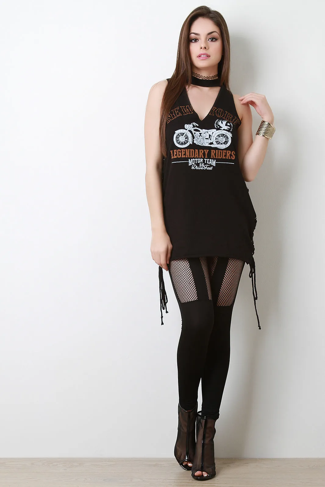 Legendary Riders Side Lace Choker Top