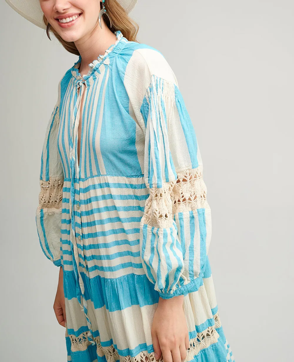 LONG TUNIC DRESS "IRIS" TURQUOISE