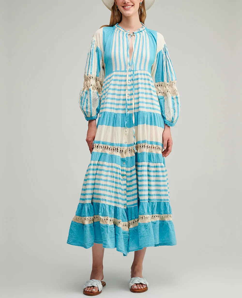 LONG TUNIC DRESS "IRIS" TURQUOISE