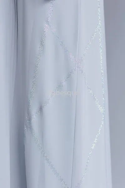 Luxury Nida Embellished Open Abaya with Pleats - 2 Colours