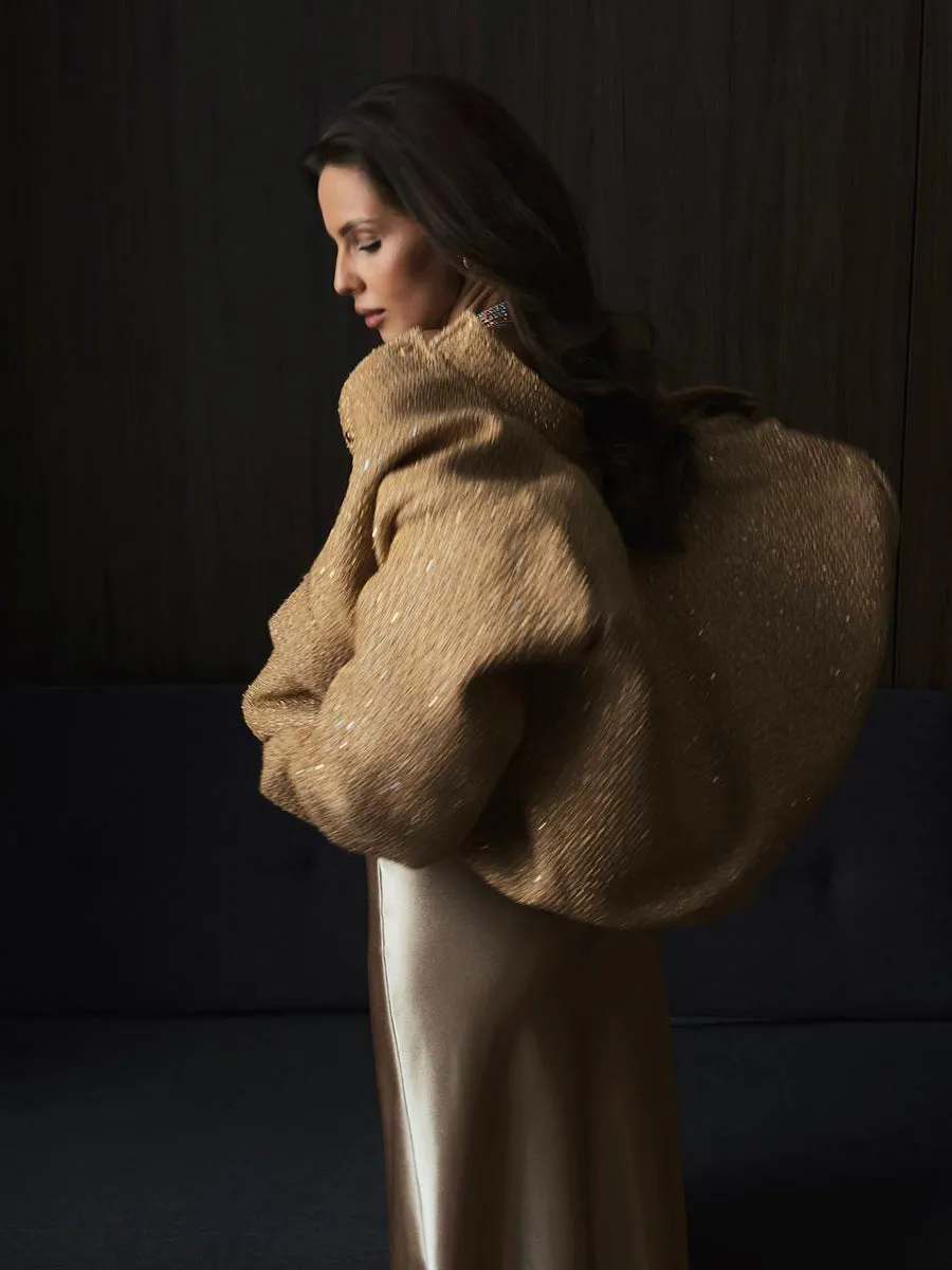 Lynn Sequin Coat with Pockets