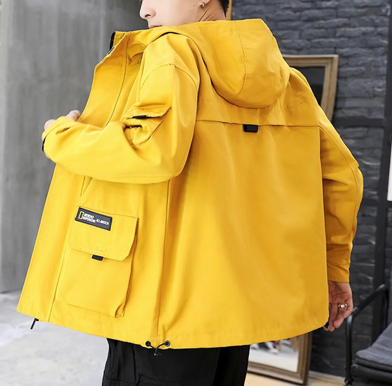 Mens Windproof Jacket with Hood