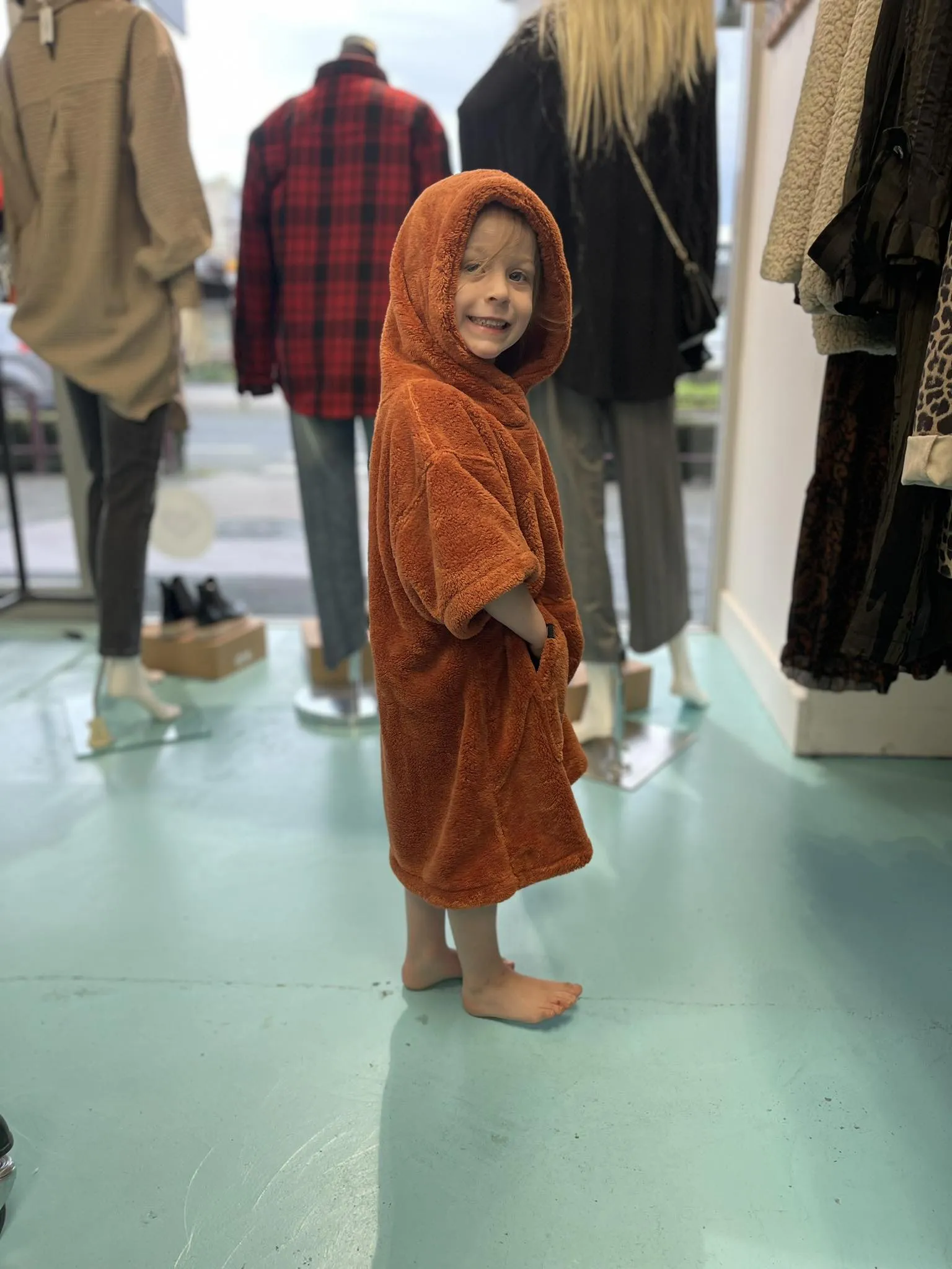 MYSTIC Poncho Teddy Kids | Rusty Red