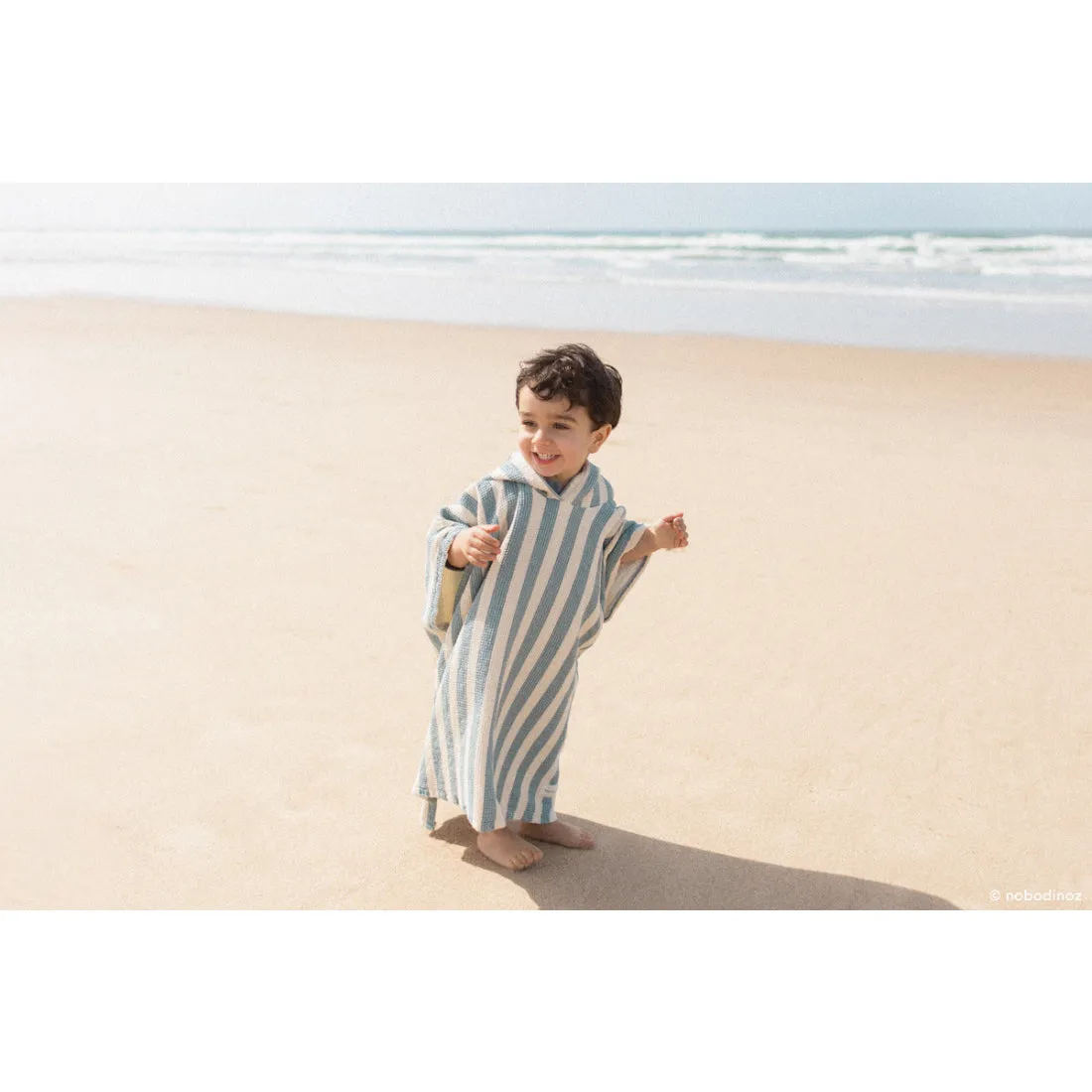 nobodinoz Portofino Poncho 3-6 Years Blue Stripes