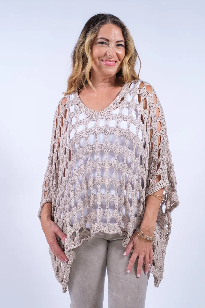 Oceana Circle Open Knit Topper (BQ904)