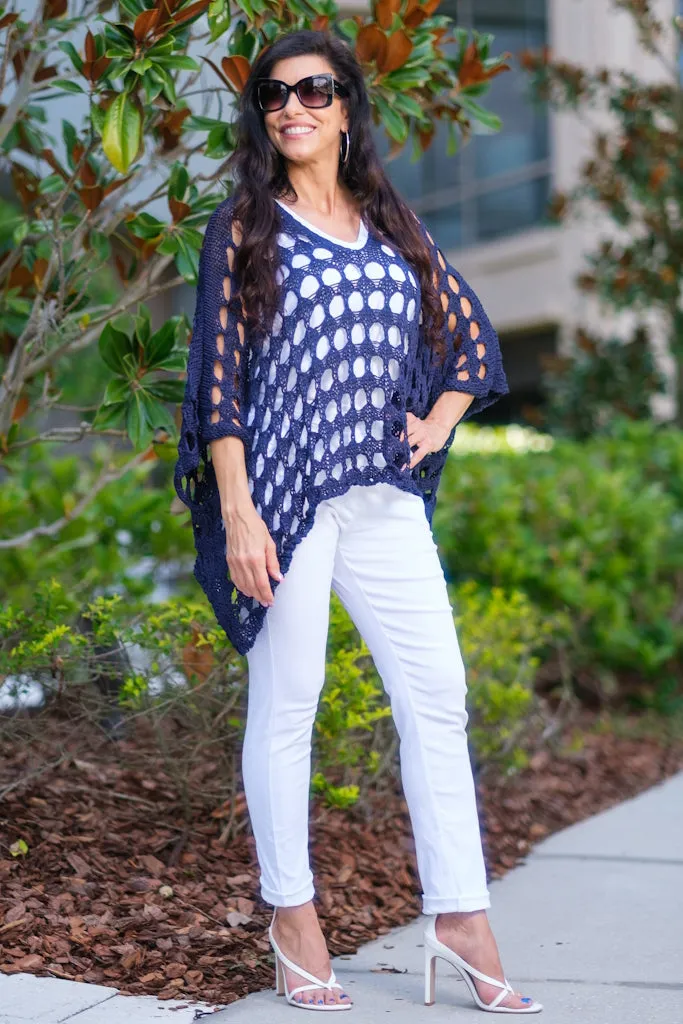 Oceana Circle Open Knit Topper (BQ904)