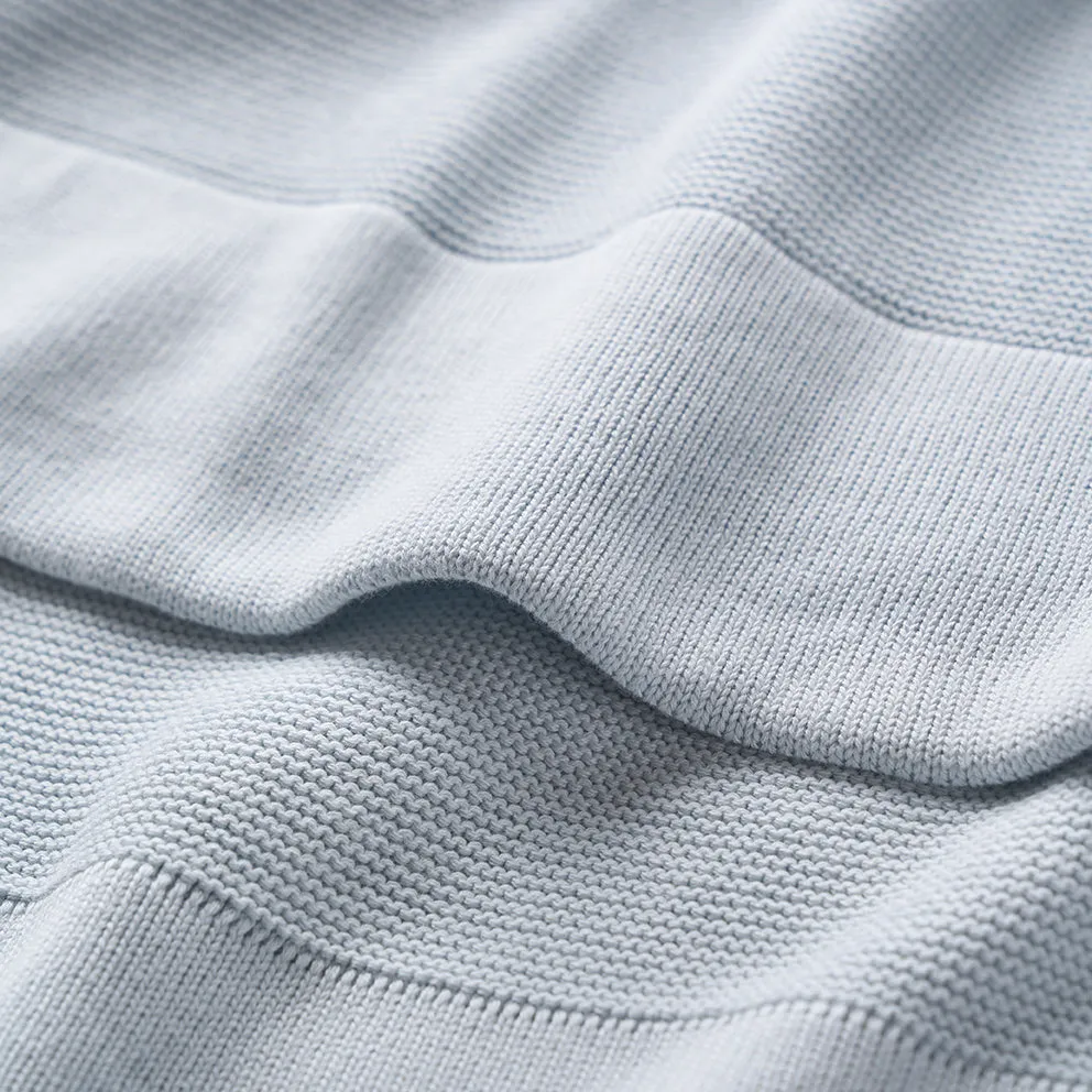 Pale Blue Sofia   Finn Knit Baby Blanket