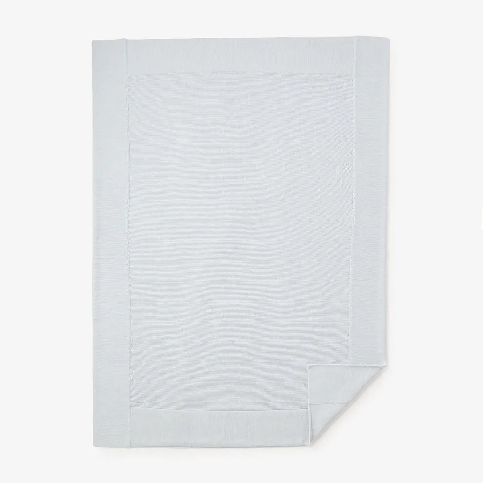 Pale Blue Sofia   Finn Knit Baby Blanket