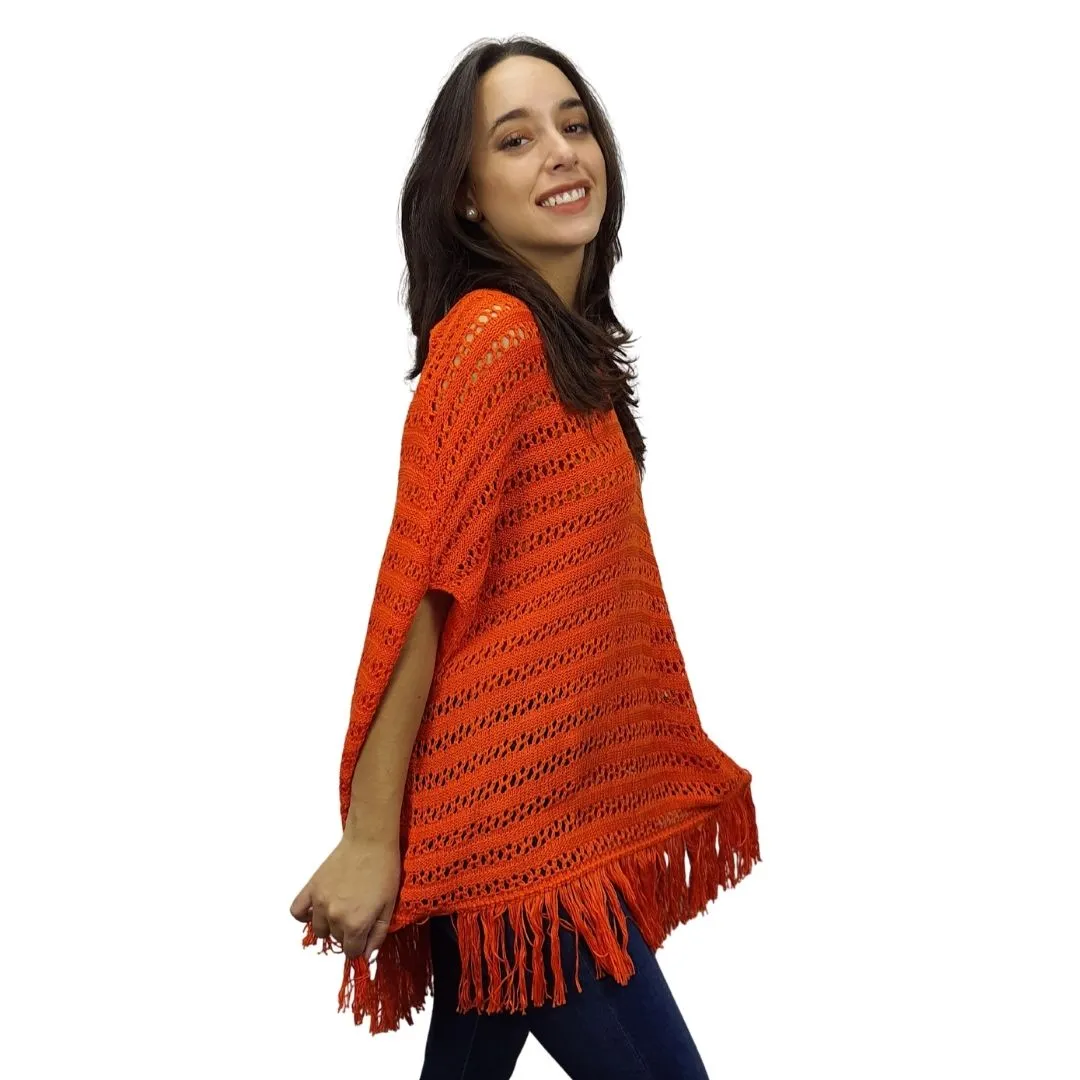Poncho  Vero Moda Naranja  Style PENNY S/S KNIT(TP-EC-3)