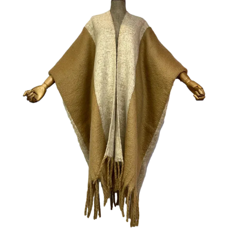 Pre Order:  Stylish Luxury Poncho Tassels Loose Cardigan - WINI