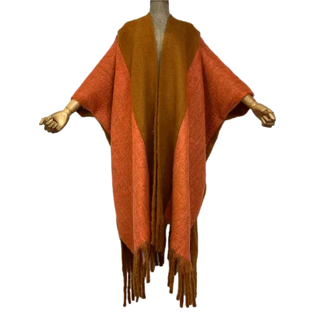 Pre Order:  Stylish Luxury Poncho Tassels Loose Cardigan - WINI