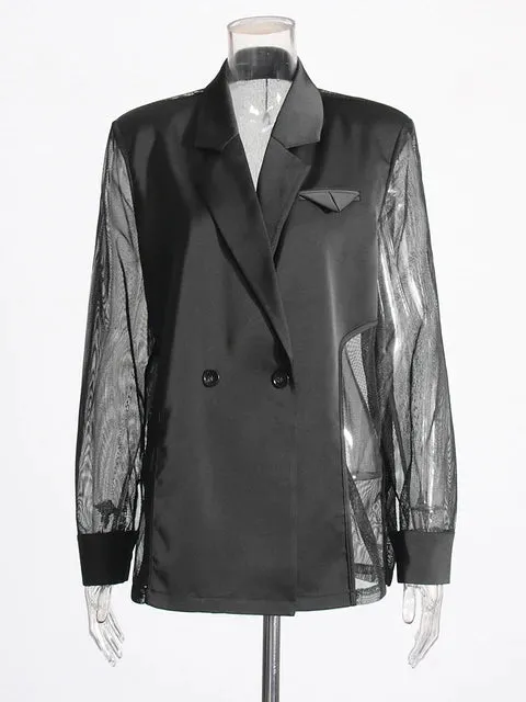 Pre Order:  Thin Spliced Mesh Blazer